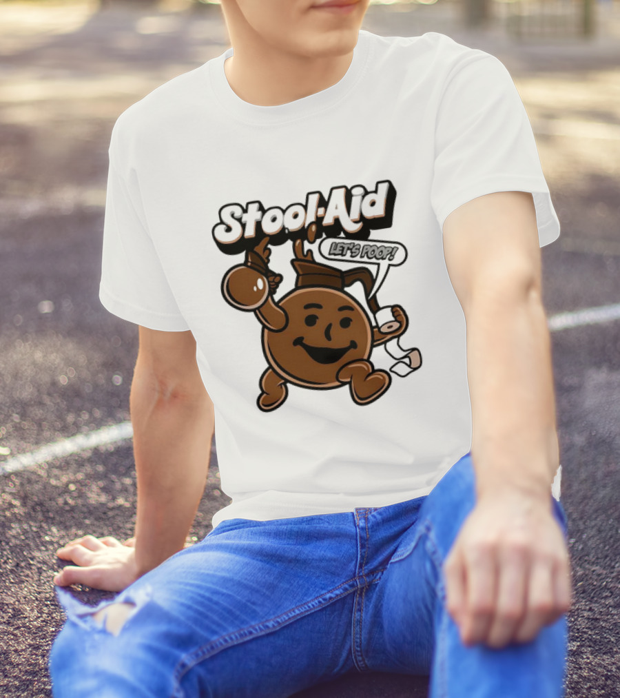 Stool-Aid Let's Poop Toilet Paper Bowl Brown Cartoon T-Shirt