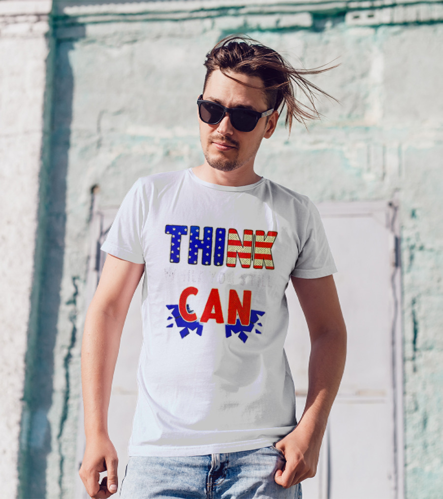 Think CAN American Flag Stars Stripes T-Shirt