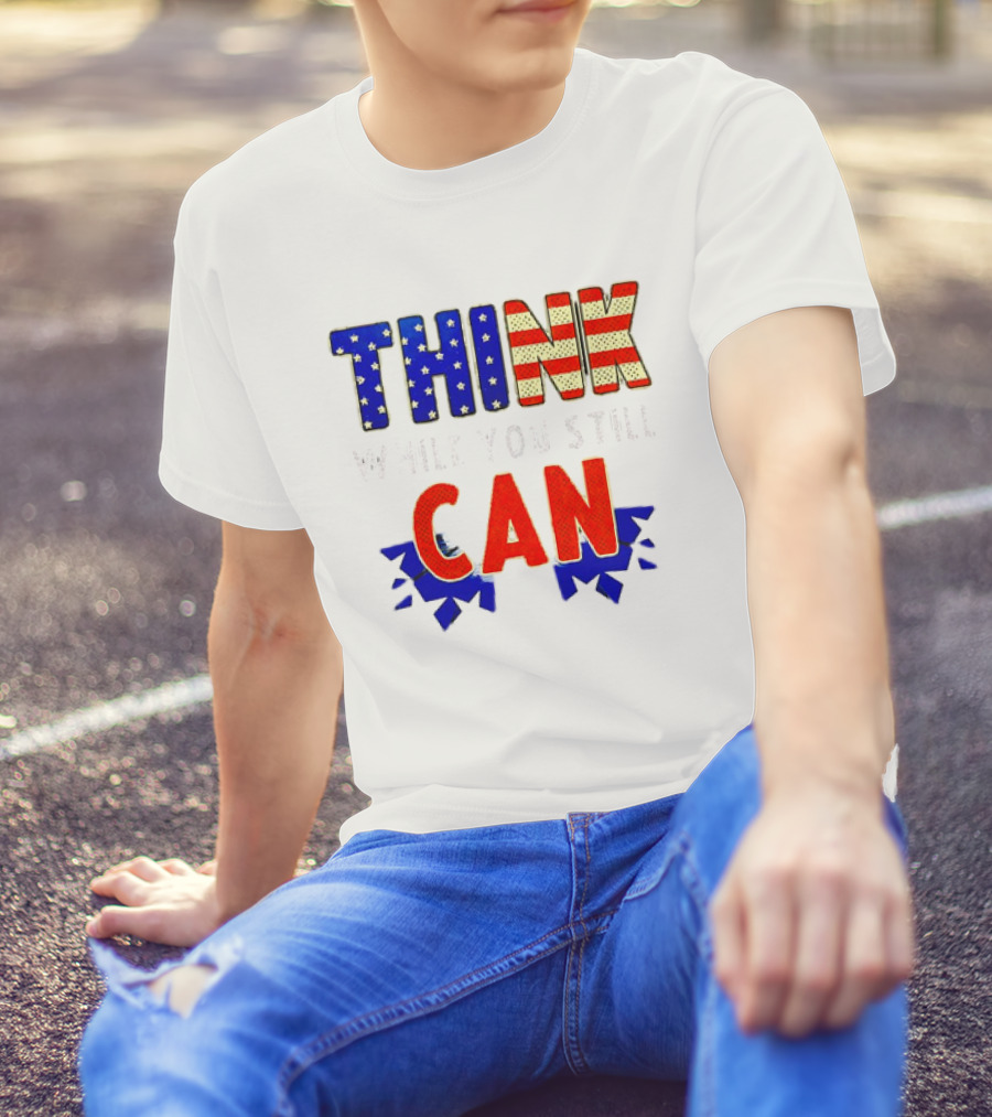 Think CAN American Flag Stars Stripes T-Shirt