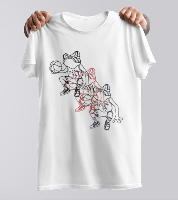Wikset Dodging Losses 2004 93 Basketball Frog Trio T-Shirt