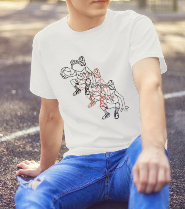 Wikset Dodging Losses 2004 93 Basketball Frog Trio T-Shirt