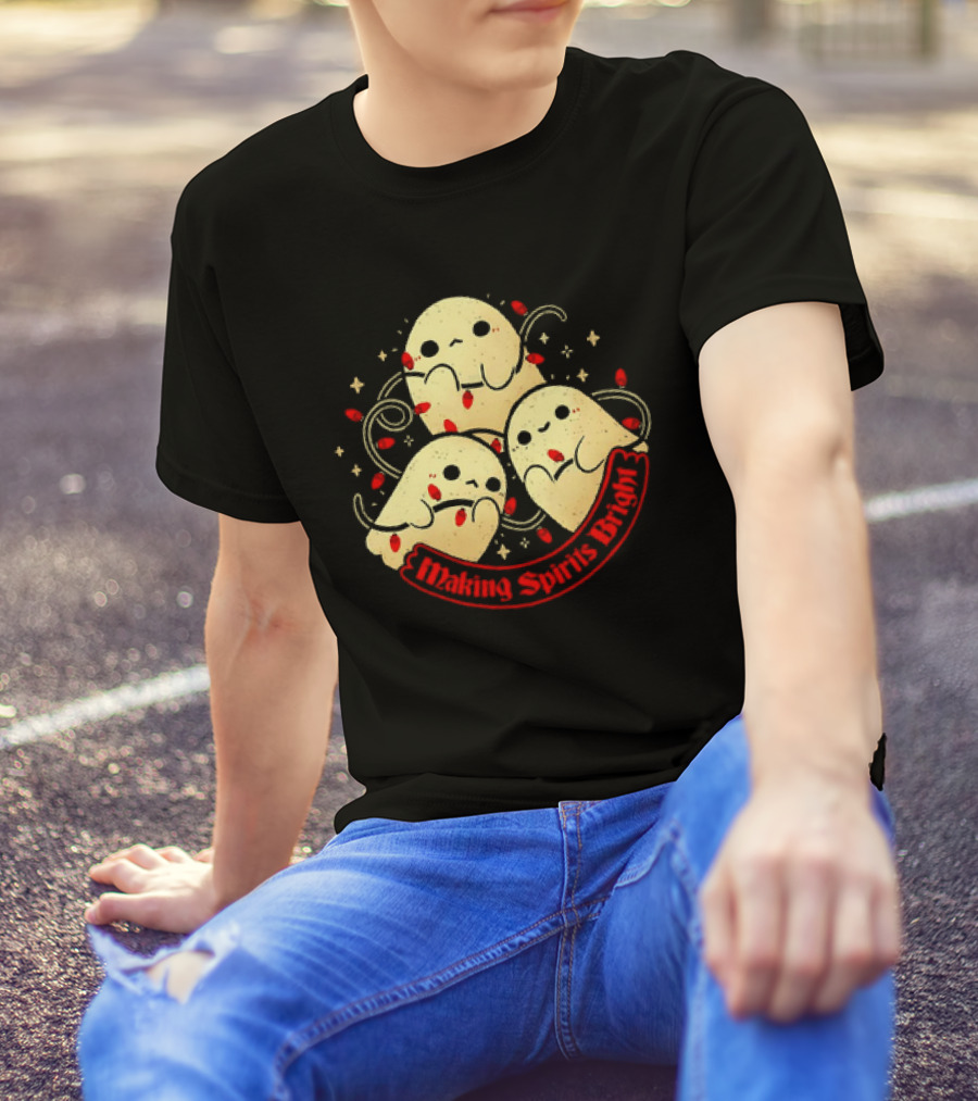 Making Spirits Bright Cute Ghosts T-Shirt