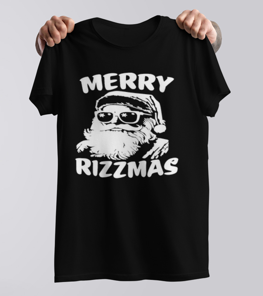 Khalen Saunders Merry Rizzmas Santa With Sunglasses T-Shirt