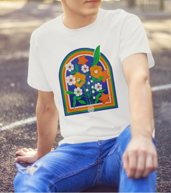 Critical Role Hope Blooms Floral Design Rainbow Border Blossoms T-Shirt