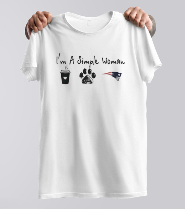 I’m A Simple Woman Coffee Paw Print New England Patriots T-Shirt