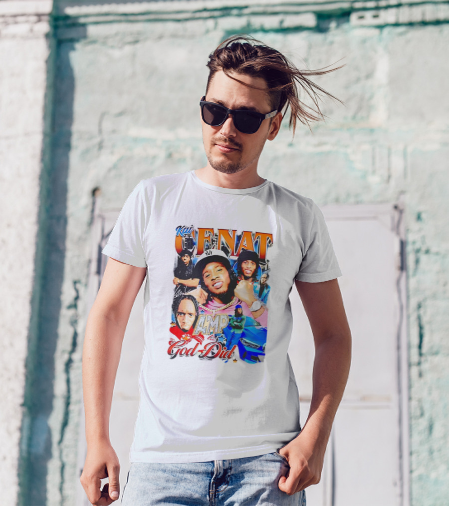 Kai Cenat AMP God Did Car Streamer Graphic Collage T-Shirt