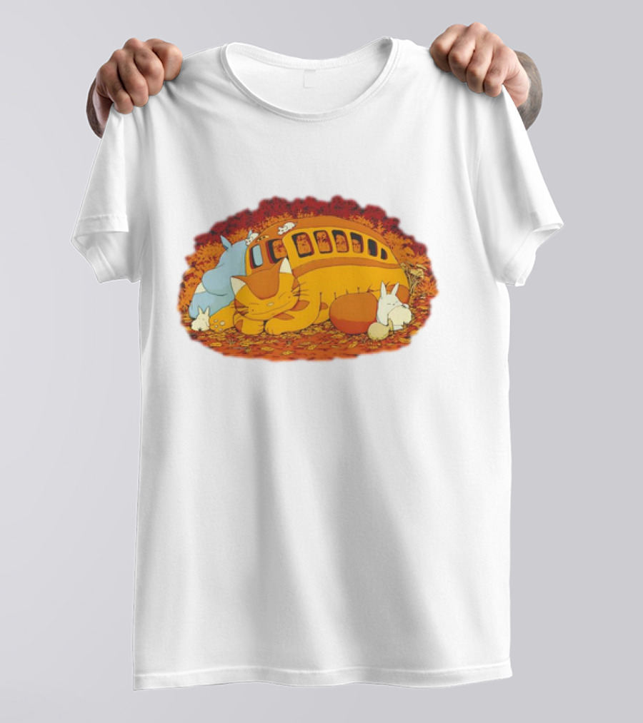 Totoro Forest Spirits Napping With Catbus T-Shirt