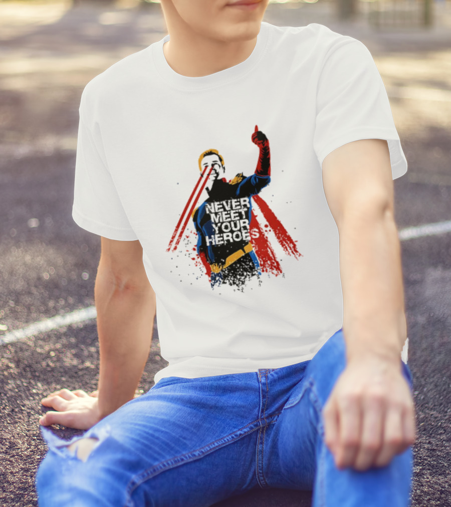 Never Meet Your Heroes Meme Laser Vision Superhero Approval Concept T-Shirt