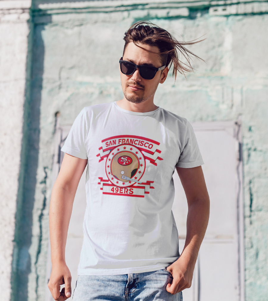 San Francisco 49ers SF Helmet Stars Banner T-Shirt