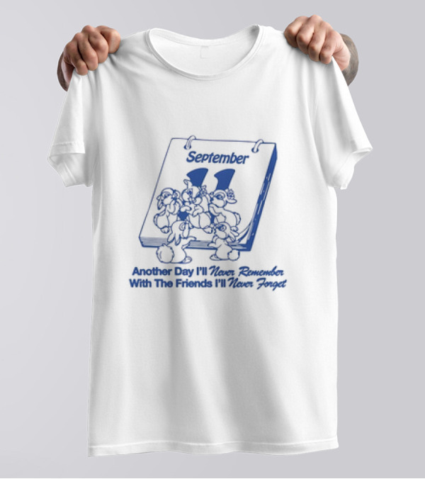 September 11 Page With Friends Gathered In Comical Memory Remembrance T-Shirt