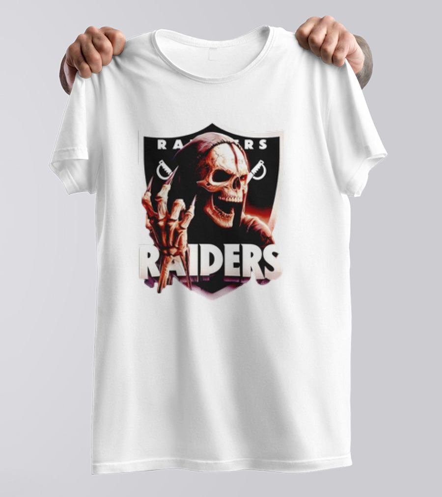 Skeleton Raiders Shield With Crossed Swords T-Shirt