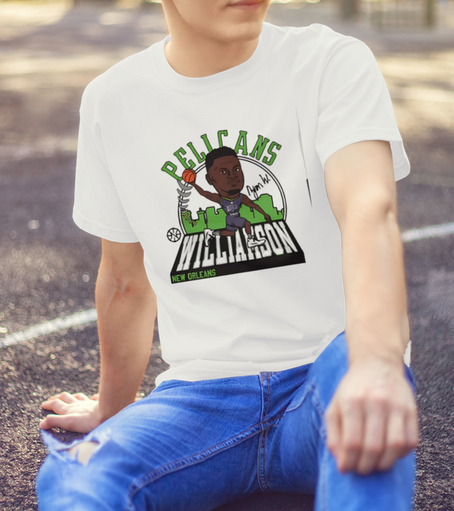 Pelicans New Orleans Zion Williamson Signature Caricature T-Shirt