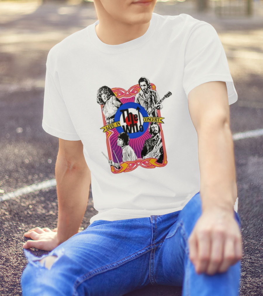 The Who Live In Concert Retro Collage T-Shirt