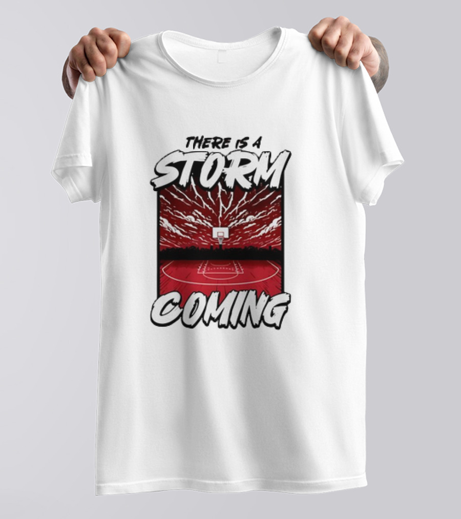 THERE IS A STORM COMING BASKETBALL COURT LIGHTNING SKY T-Shirt