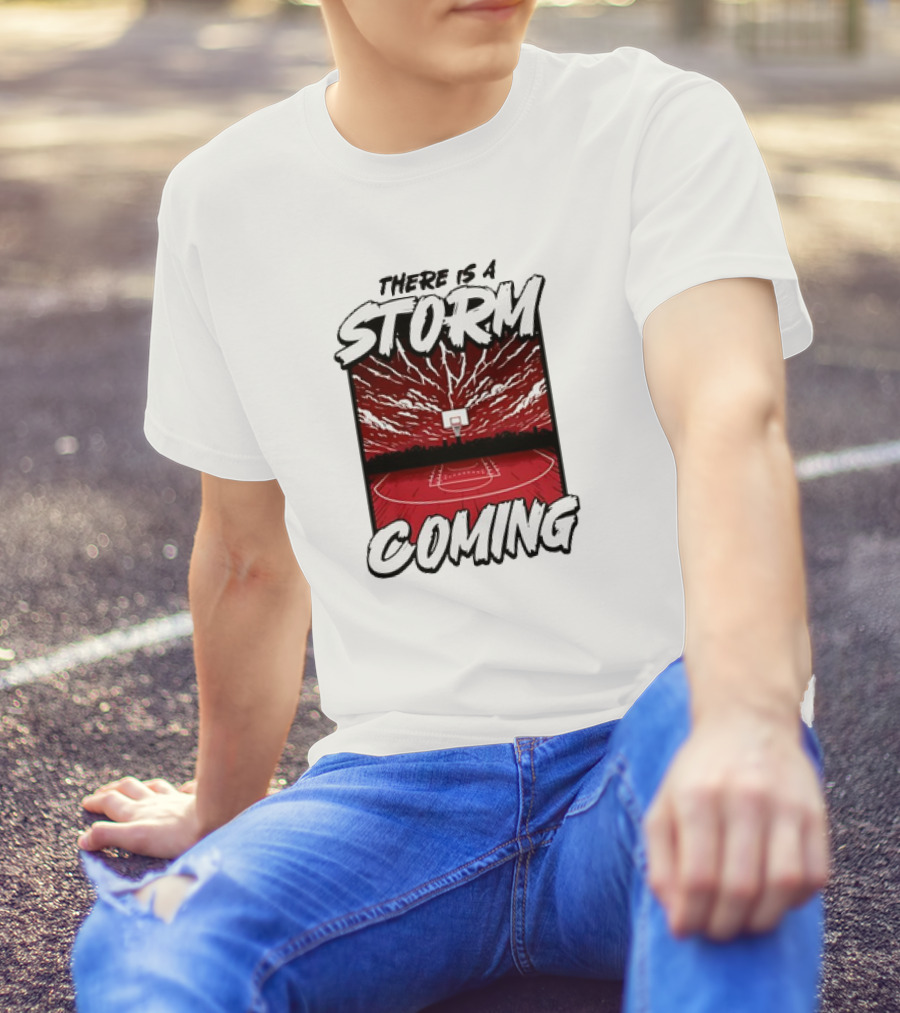 THERE IS A STORM COMING BASKETBALL COURT LIGHTNING SKY T-Shirt