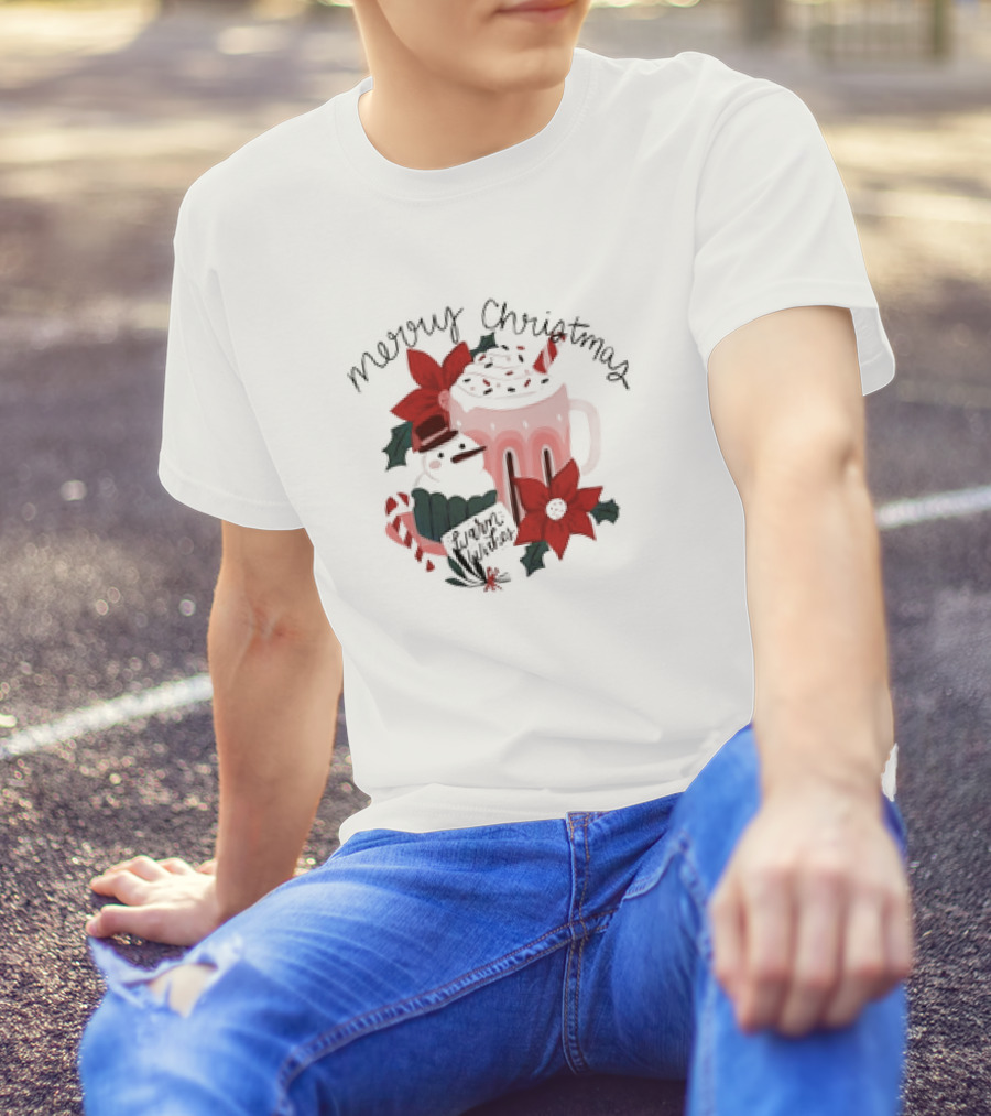 Merry Christmas Warm Wishes Hot Chocolate T-Shirt