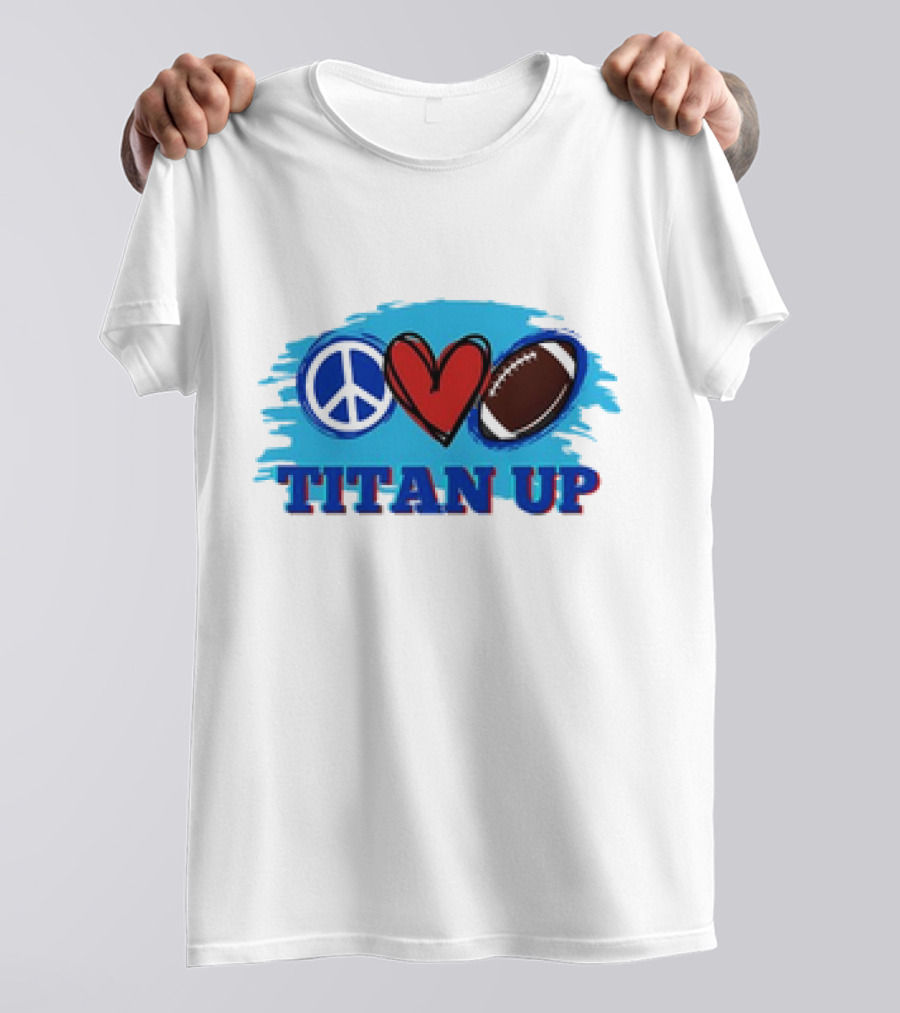 AFC South Titan Up Peace Love Football T-Shirt