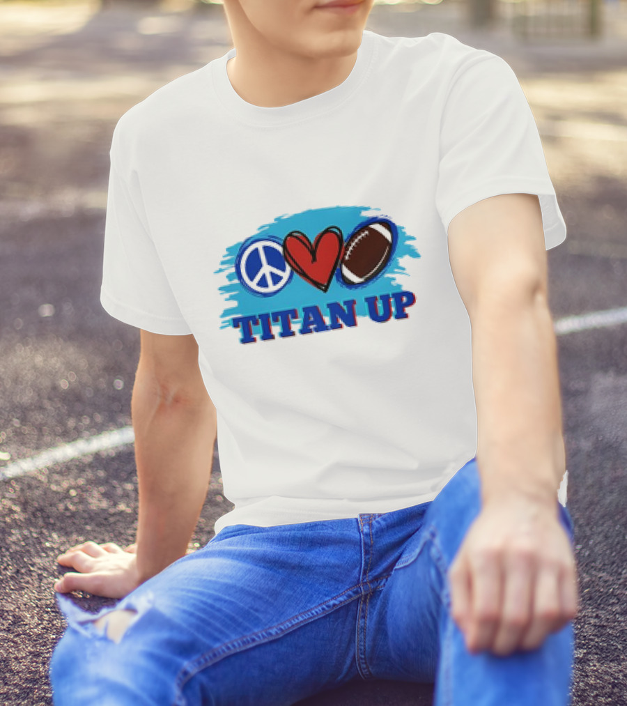 AFC South Titan Up Peace Love Football T-Shirt