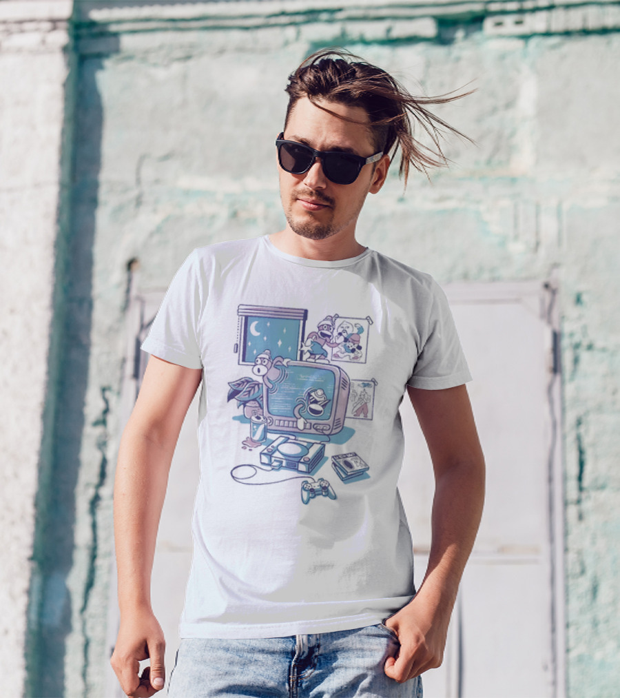 Ape Escape Carefree Days Retro Gaming Vibe Nights T-Shirt