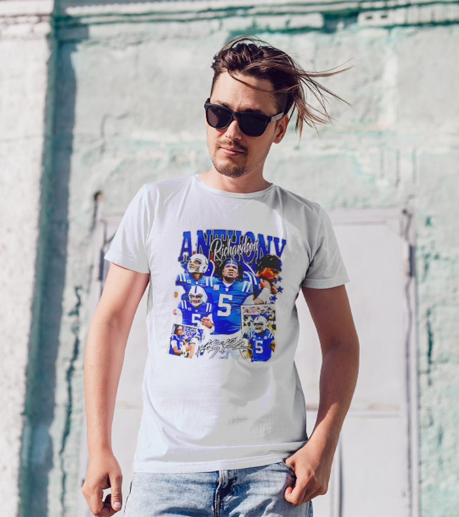 Anthony Richardson Indianapolis Colts Number 5 Collage T-Shirt