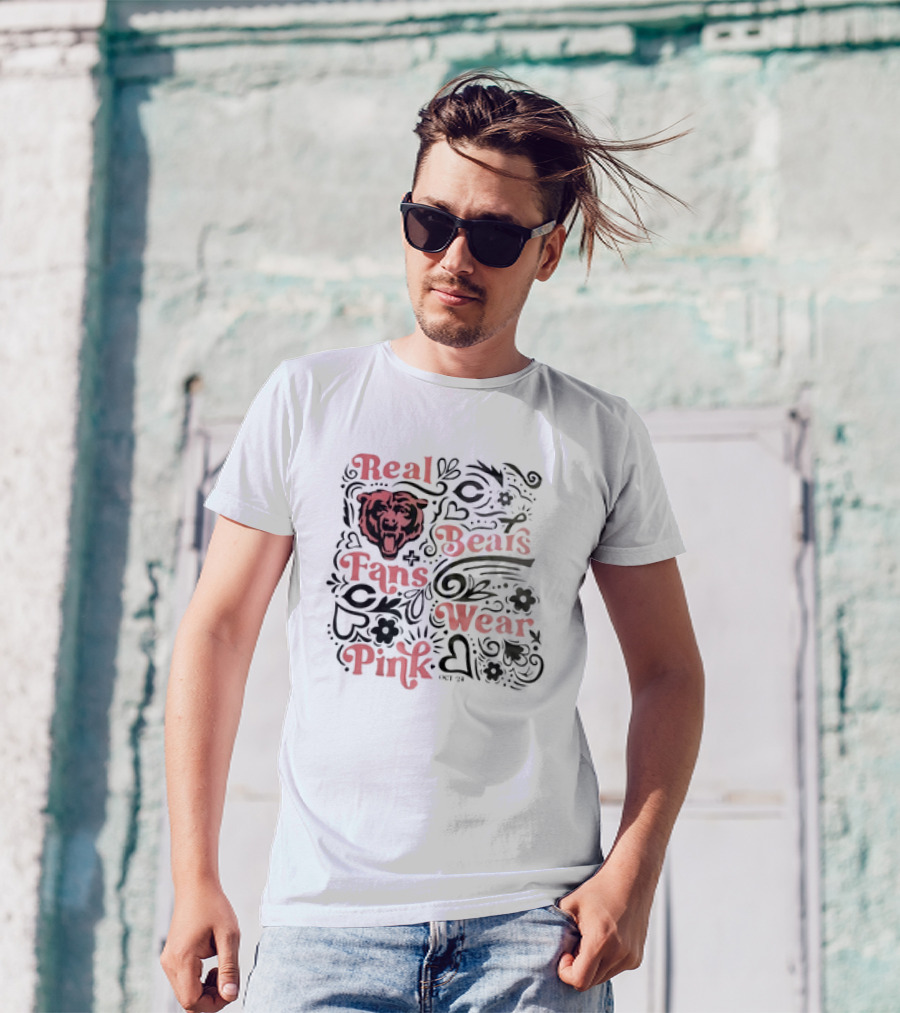 Real Bears Fans Wear Pink Chicago Bear T-Shirt