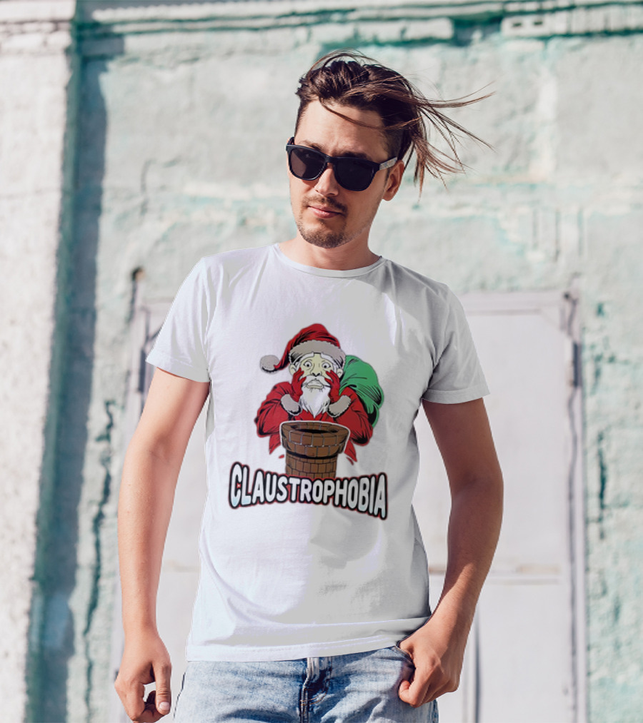 Claustrophobia Santa Claus Chimney Christmas T-Shirt