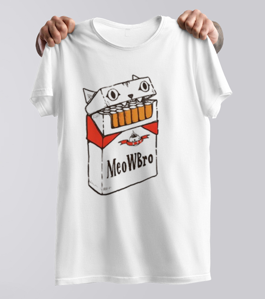 MeoWBro Cute Cat Cigarettes Pack T-Shirt