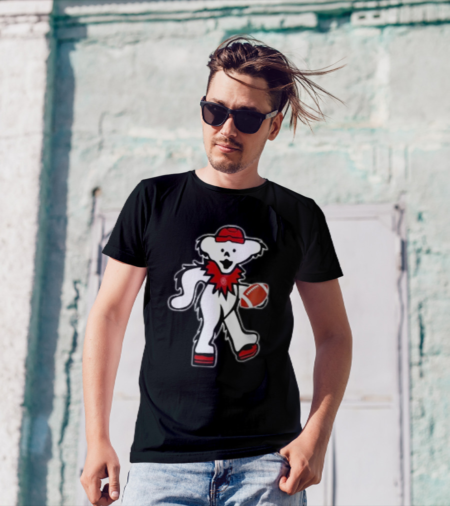 Grateful Dead X Oklahoma Sooners Dancing Bear Football T-Shirt