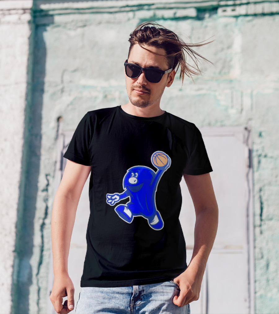 Xavier Musketeers Basketball Blue Mascot With Ball T-Shirt