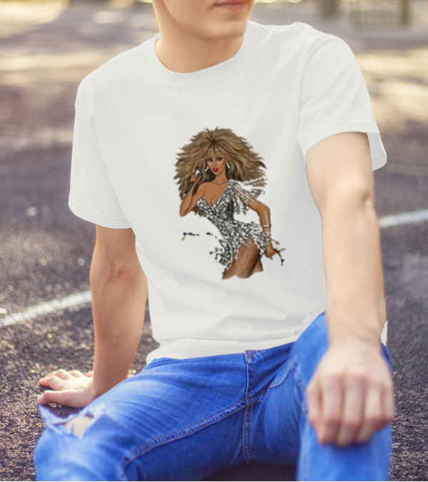 White Christmas Hayden Williams Tina Turner Glamorous Sequin Diva T-Shirt