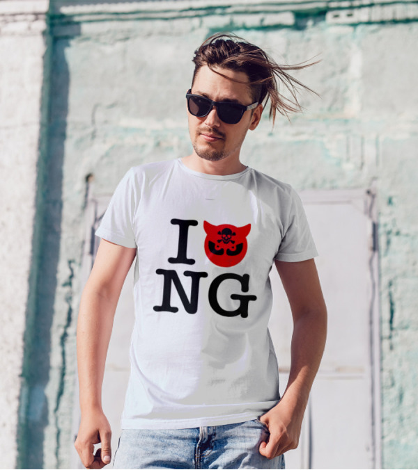 I Love Newgrounds Skull Emblem T-Shirt