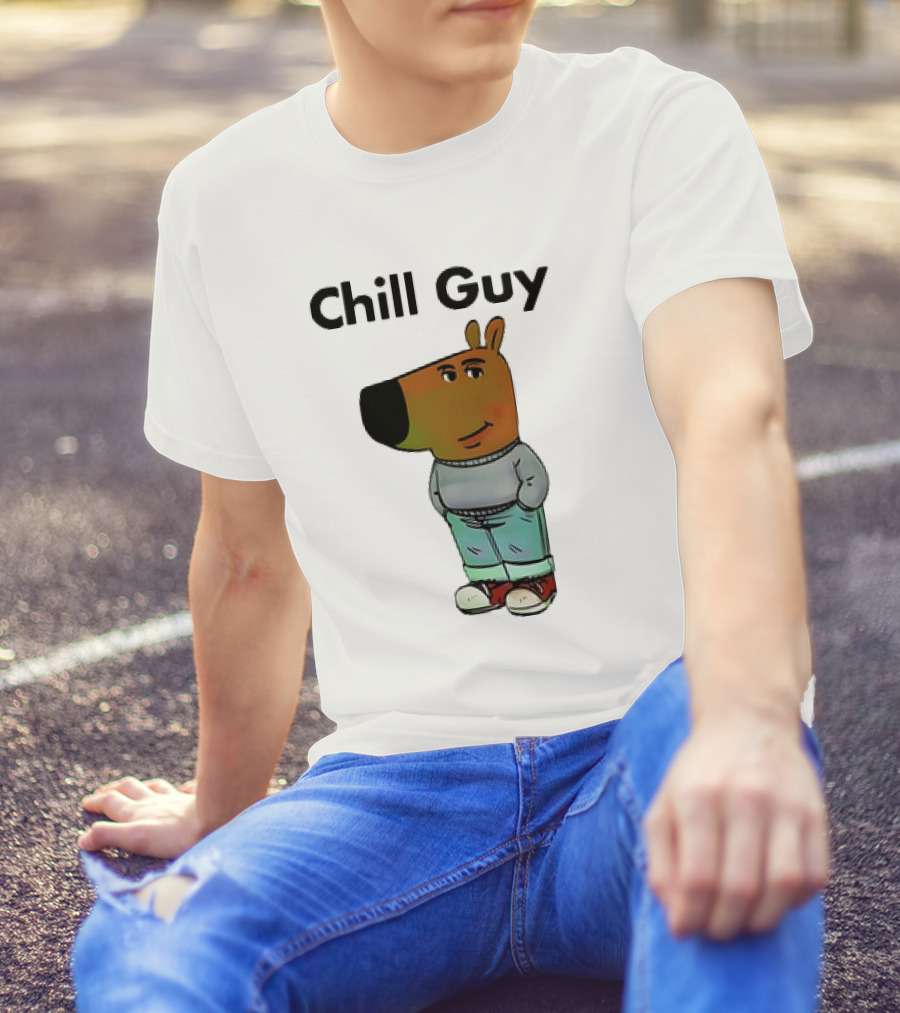 Chill Guy Dog Meme Casual T-Shirt