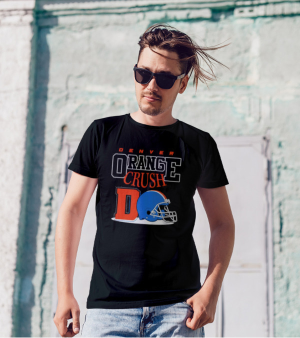 Denver Orange Crush Broncos Football Helmet T-Shirt