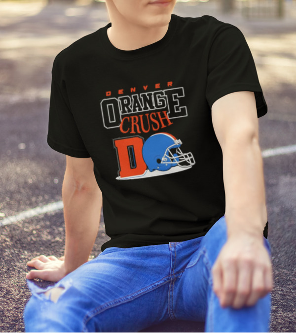 Denver Orange Crush Broncos Football Helmet T-Shirt