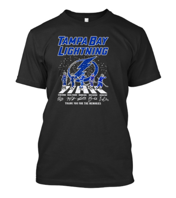 Tampa Bay Lightning Hockey Abbey Road Thank You For The Memories Signatures T-Shirt