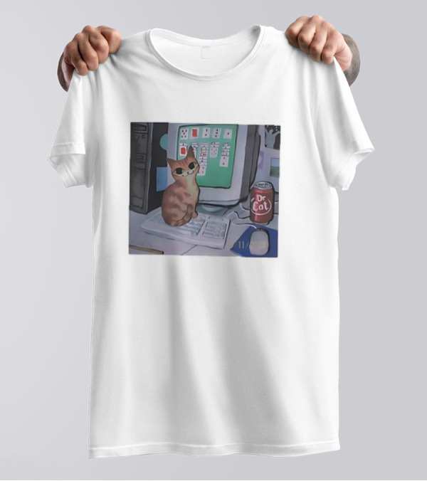 Cat Kelly Pringle Dr Cat Computer Solitaire T-Shirt