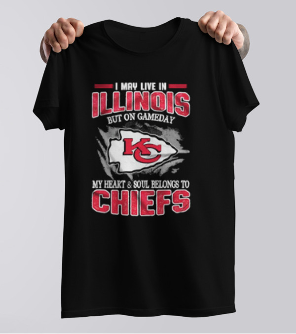 Illinois Gameday Heart And Soul Belongs To Kansas City Chiefs T-Shirt