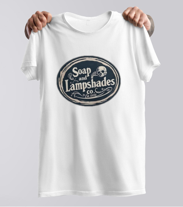Soap And Lampshades Co Est 1938 Skull Motif T-Shirt