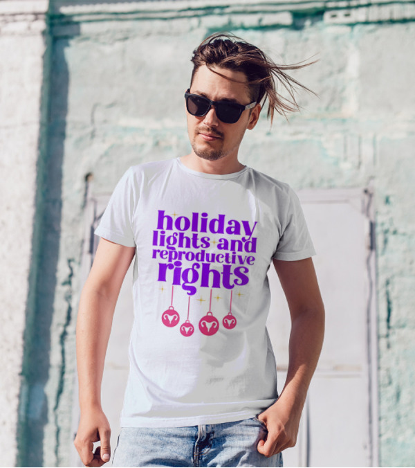 Holiday Lights And Reproductive Rights Ornaments With Symbols T-Shirt