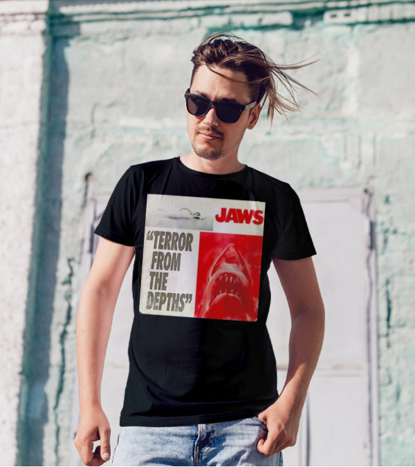 Jaws Terror From The Depths Retro Classic Movie Iconic Shark Attack Scene T-Shirt