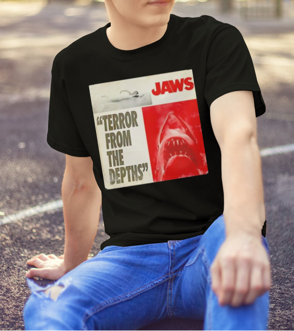 Jaws Terror From The Depths Retro Classic Movie Iconic Shark Attack Scene T-Shirt