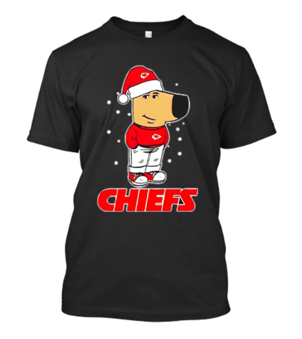 Just A Chill Guy With Chiefs Christmas Santa Hat And Snowflakes T-Shirt