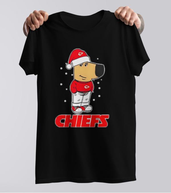 Just A Chill Guy With Chiefs Christmas Santa Hat And Snowflakes T-Shirt