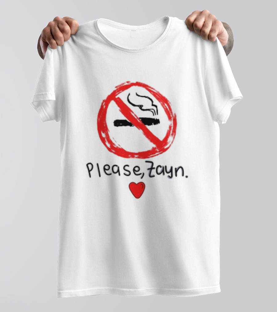 No Smoking Symbol Please Zayn Heart T-Shirt