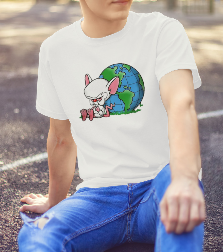 Pinky And The Brain World Domination Plan With Globe T-Shirt