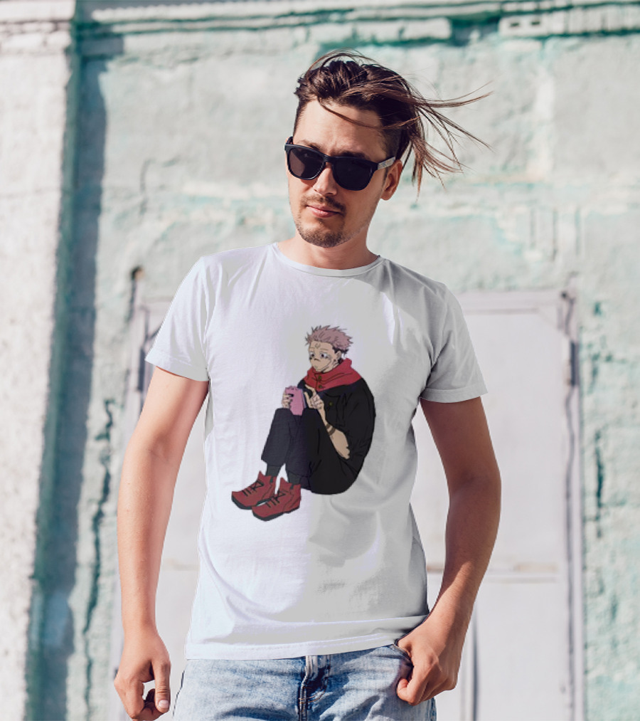 Yuji Itadori Mode Ryomen Sukuna Playing With Phone Jujutsu Kaisen Anime T-Shirt