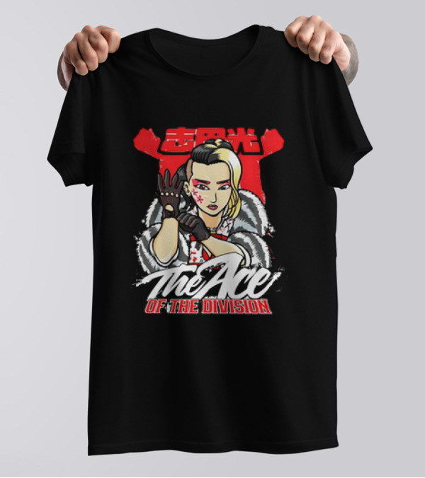 Hikaru Shida The Ace Of The Division Japanese Kanji Red Black Glove T-Shirt