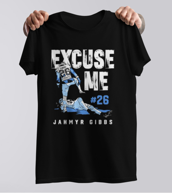 Excuse Me Jahmyr Gibbs #26 Detroit Lions Vintage T-Shirt