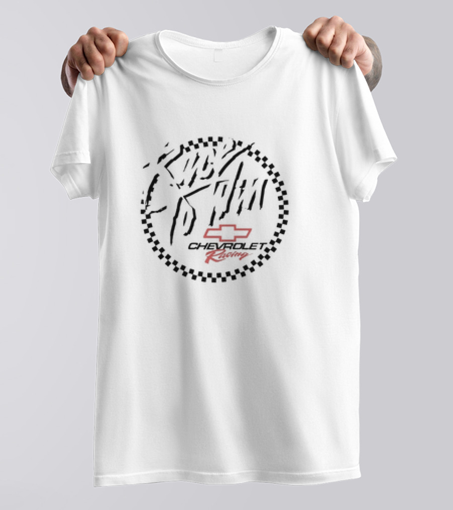 Race To Win Chevrolet Racing Checkered Circle T-Shirt