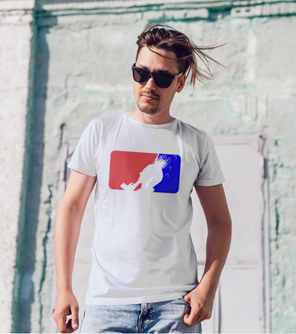 David Major League Shooting Silhouette Red Blue Funny T-Shirt